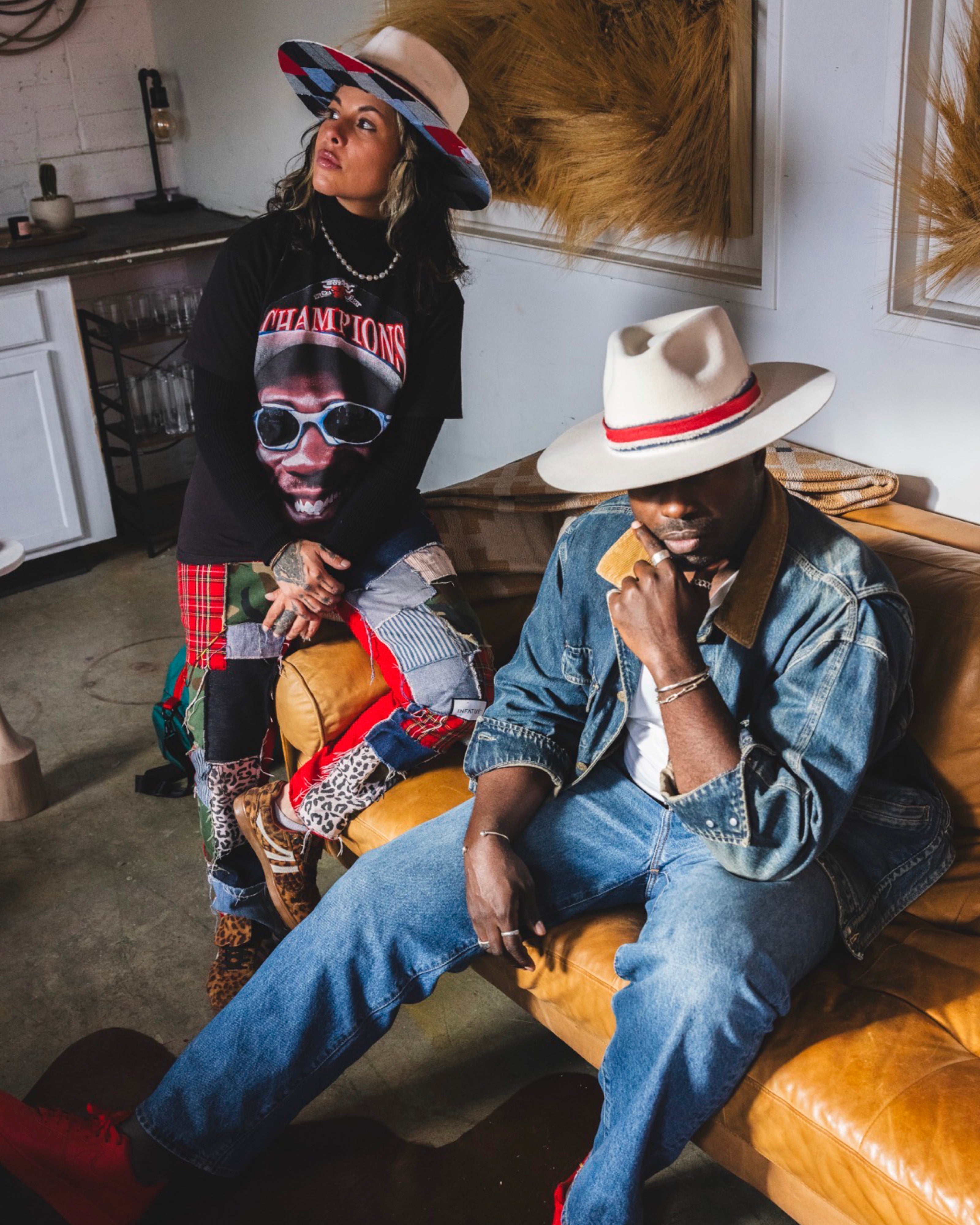 GREAT x Infatué by Fresh Sam Patchwork Rancher Hat - Ivory