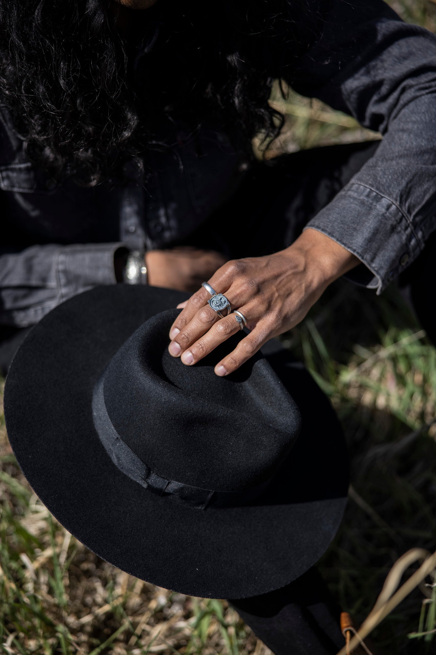 Wide Brim Rancher Hat - Soot Black