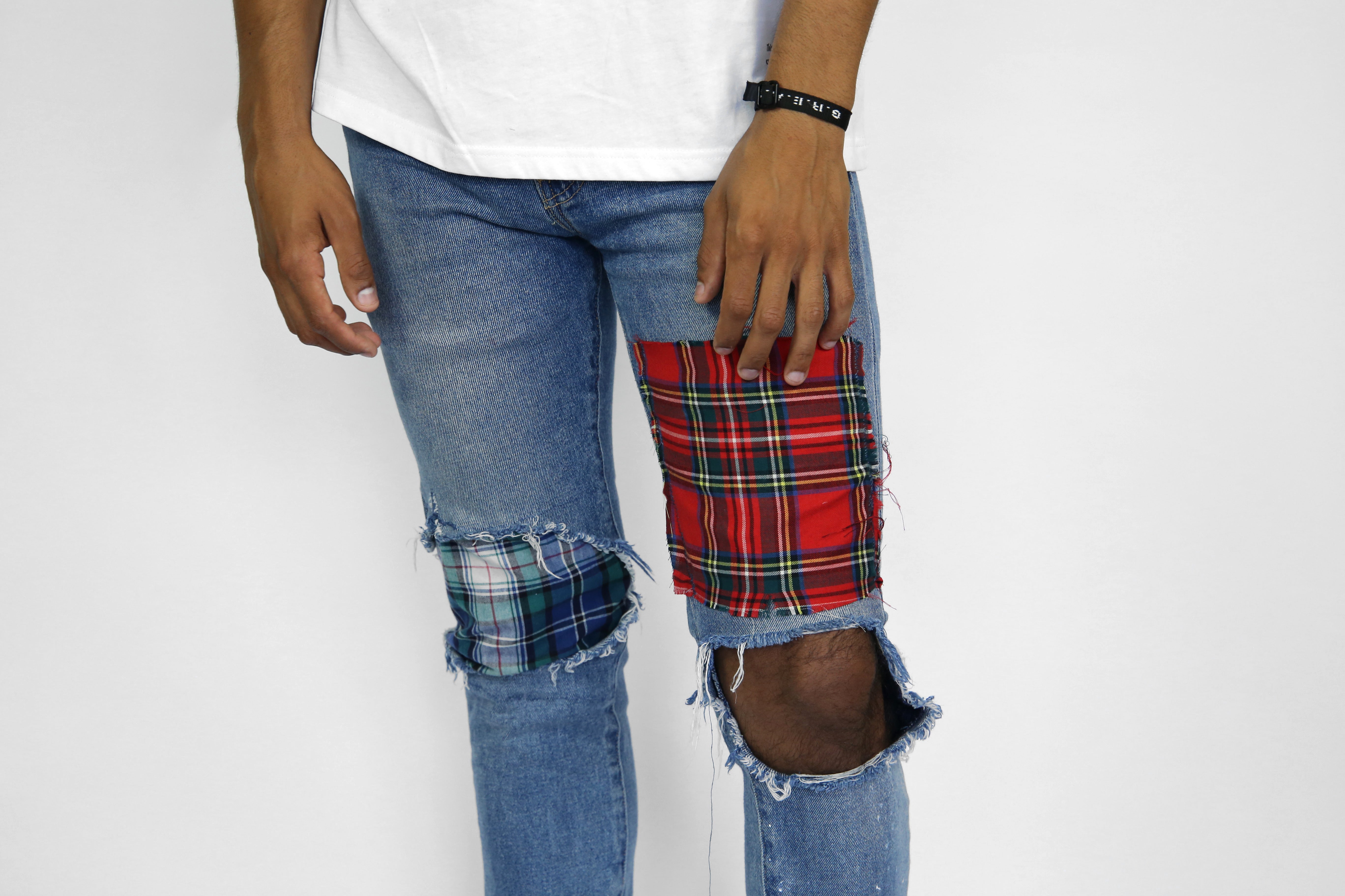 Plaid Patch Jean