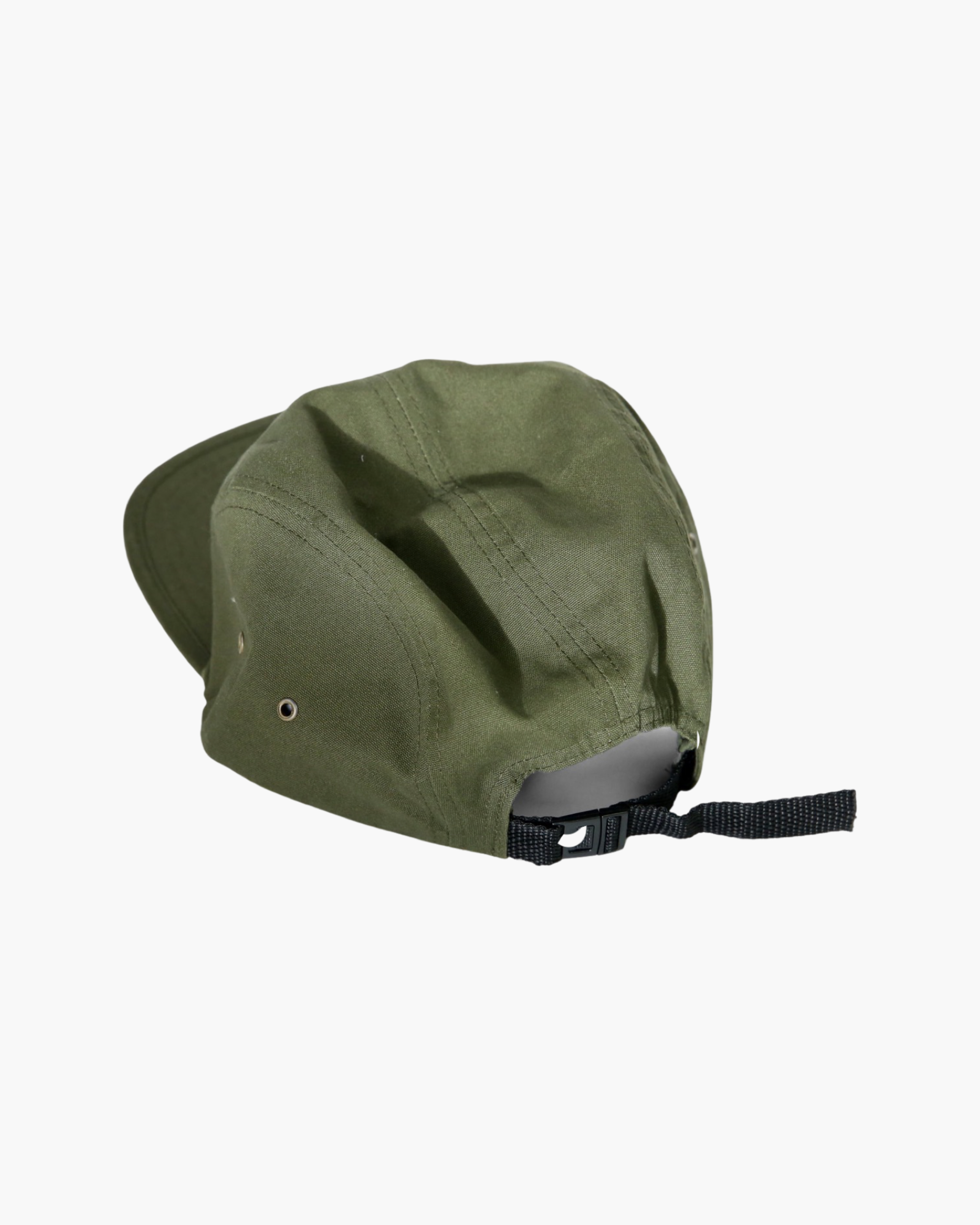 Canvas Five Panel Strapback Hat - Olive