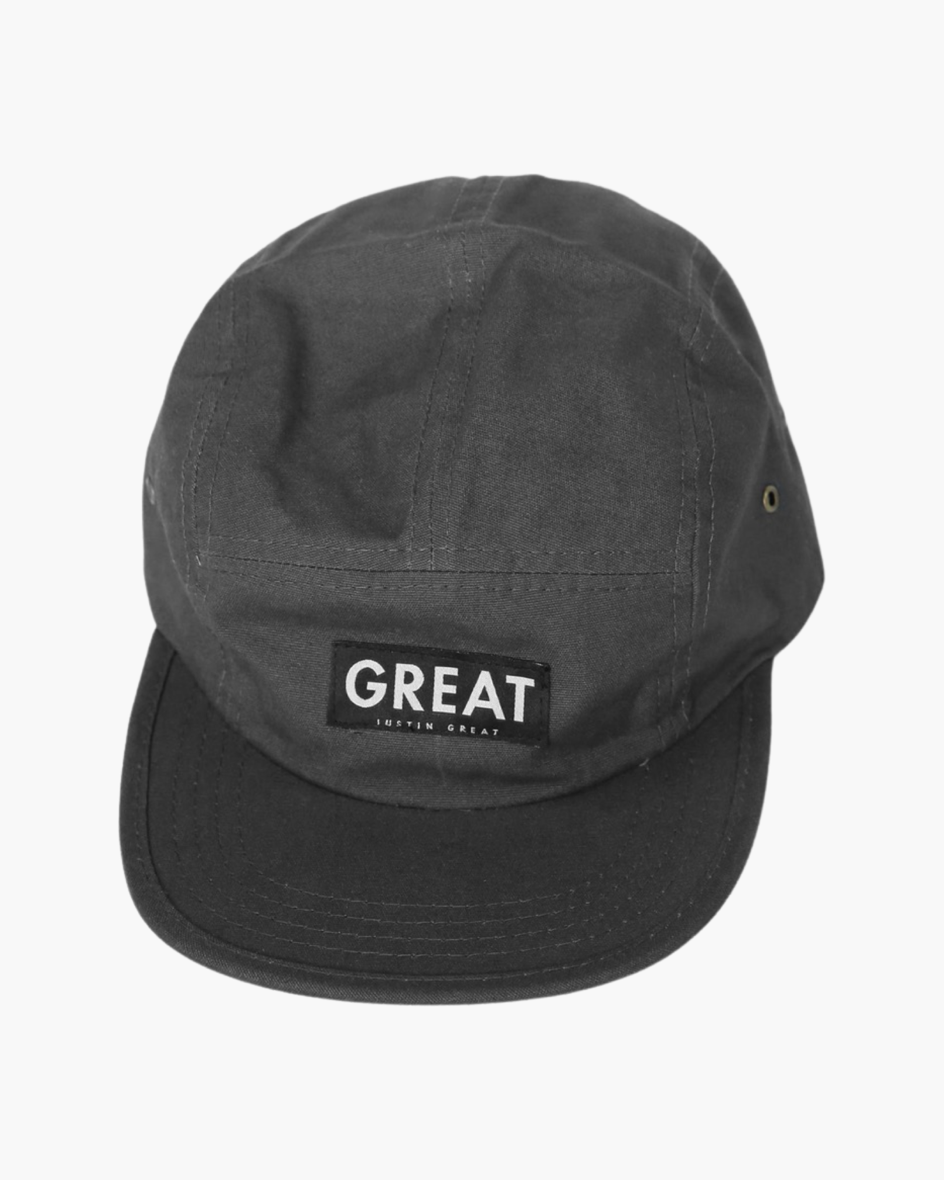 Canvas Five Panel Strapback Hat - Grey