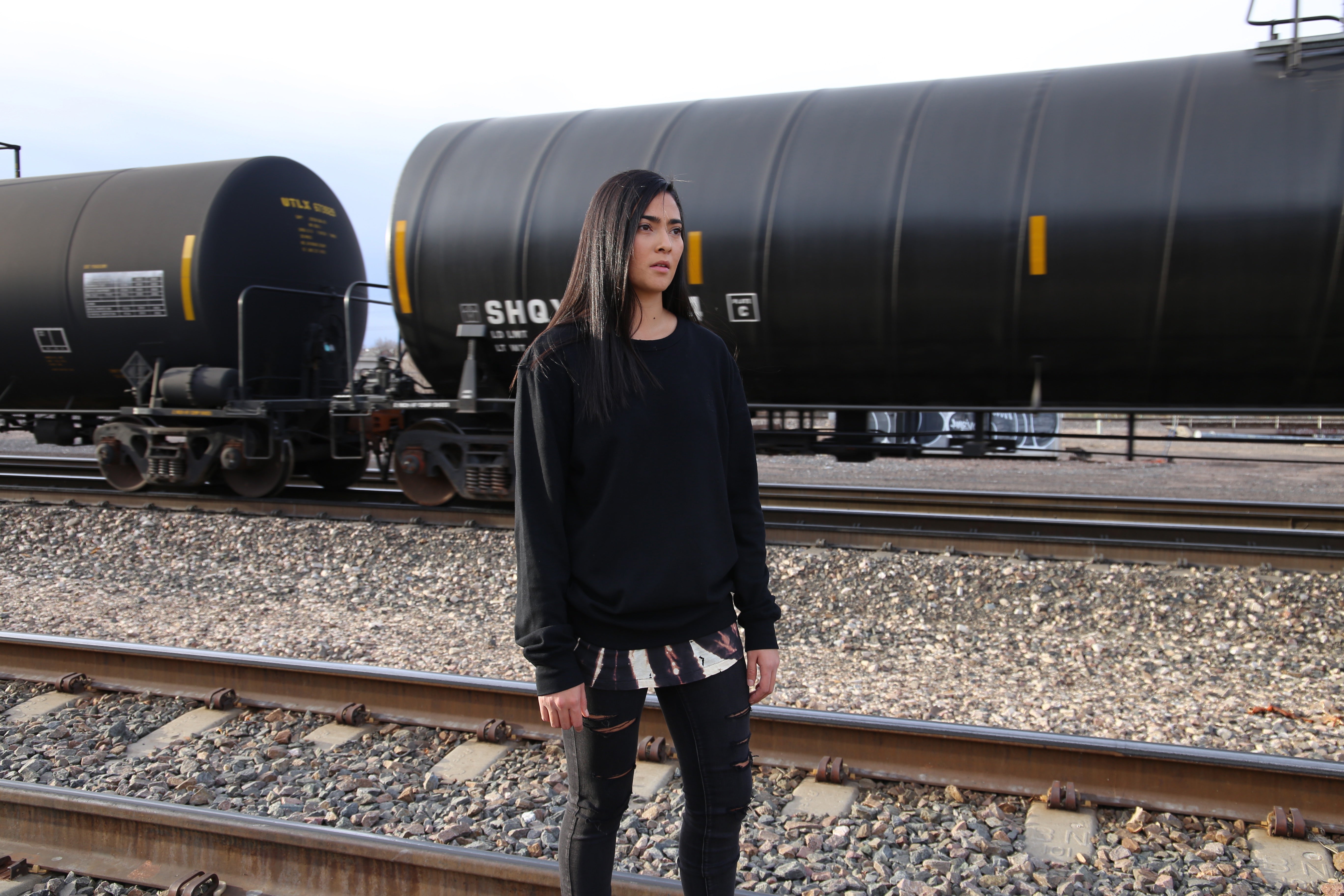 Black Basic Crew Sweater