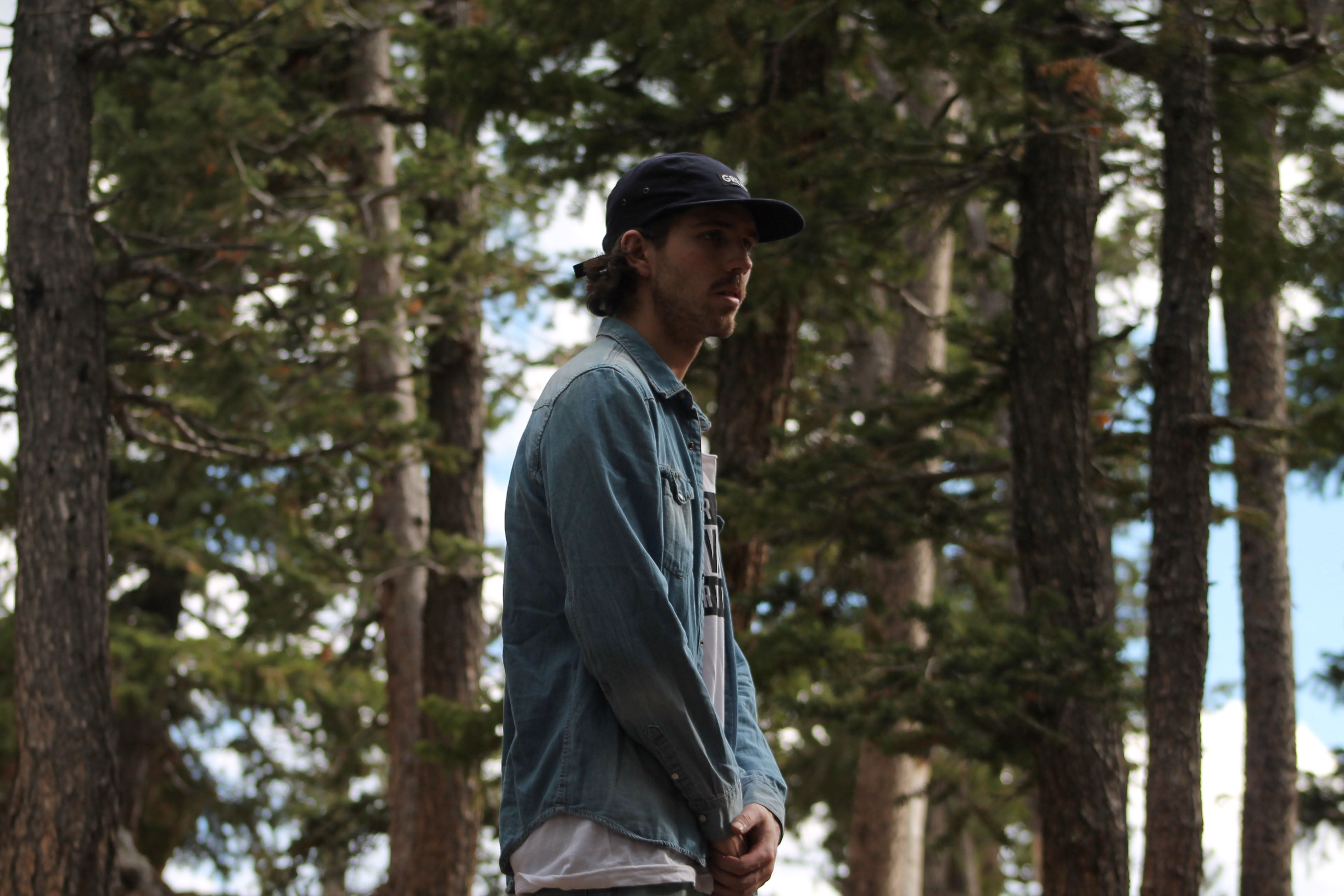 Canvas Five Panel Strapback Hat - Navy