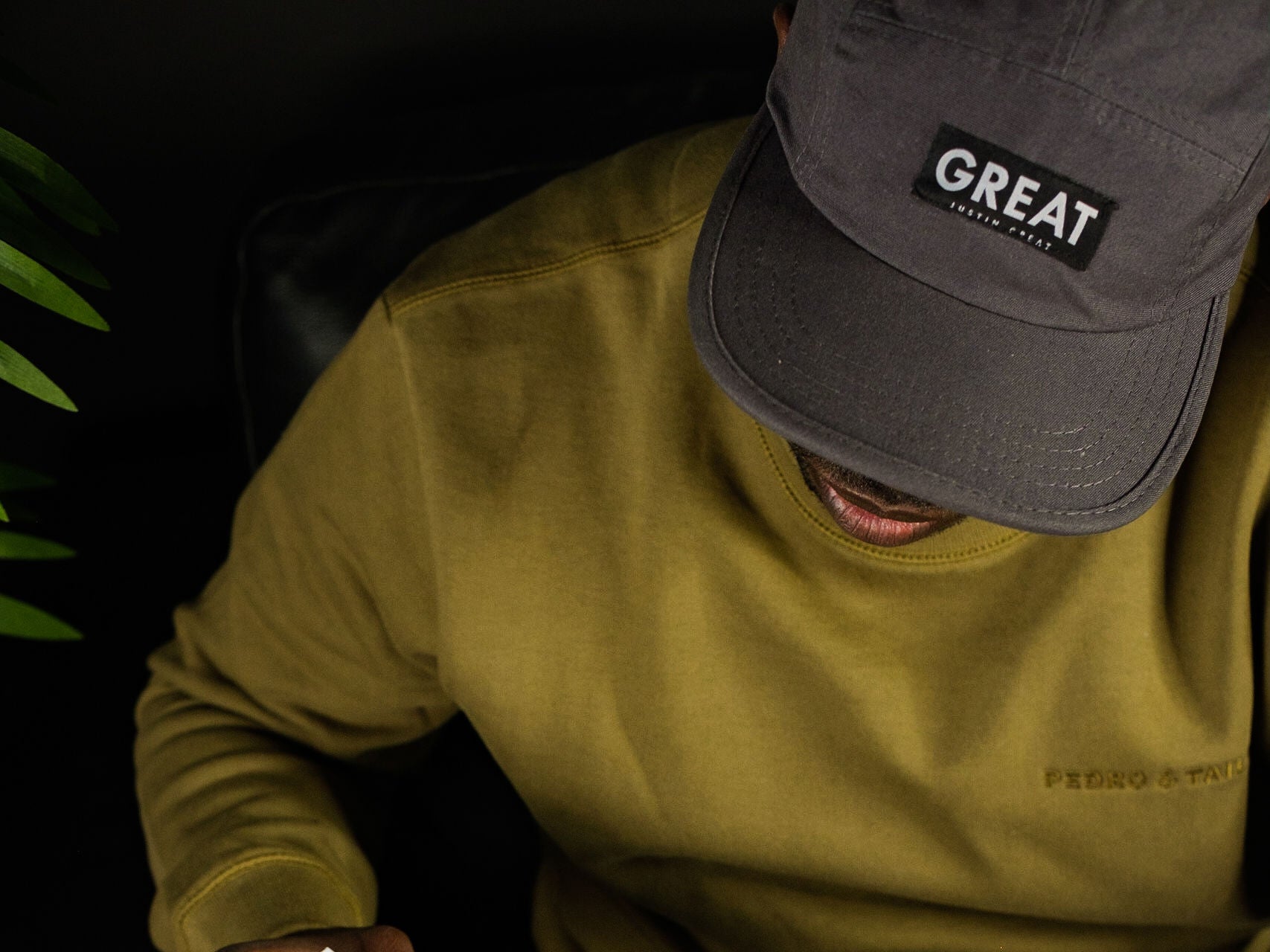 Canvas Five Panel Strapback Hat - Grey