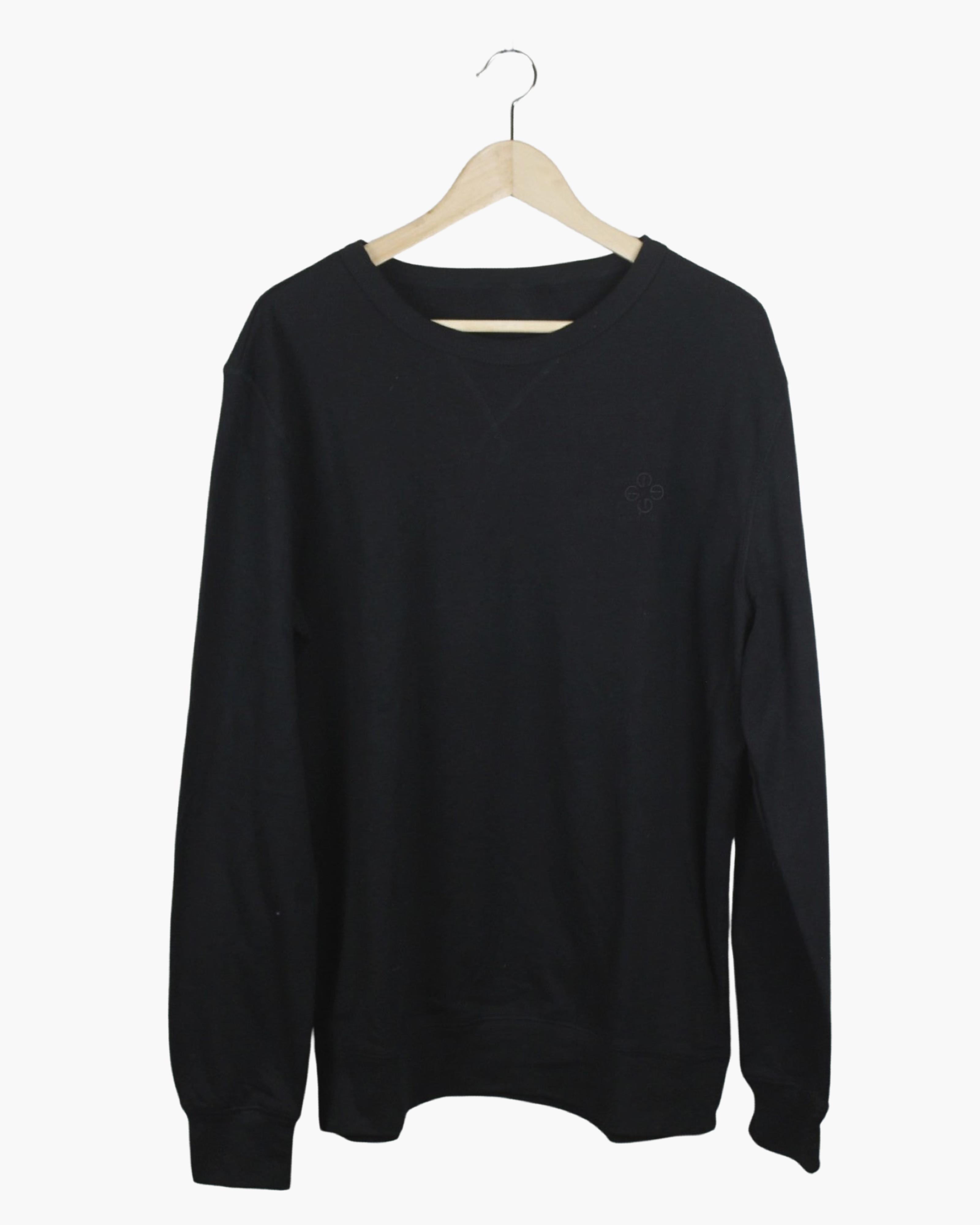 Black Basic Crew Sweater