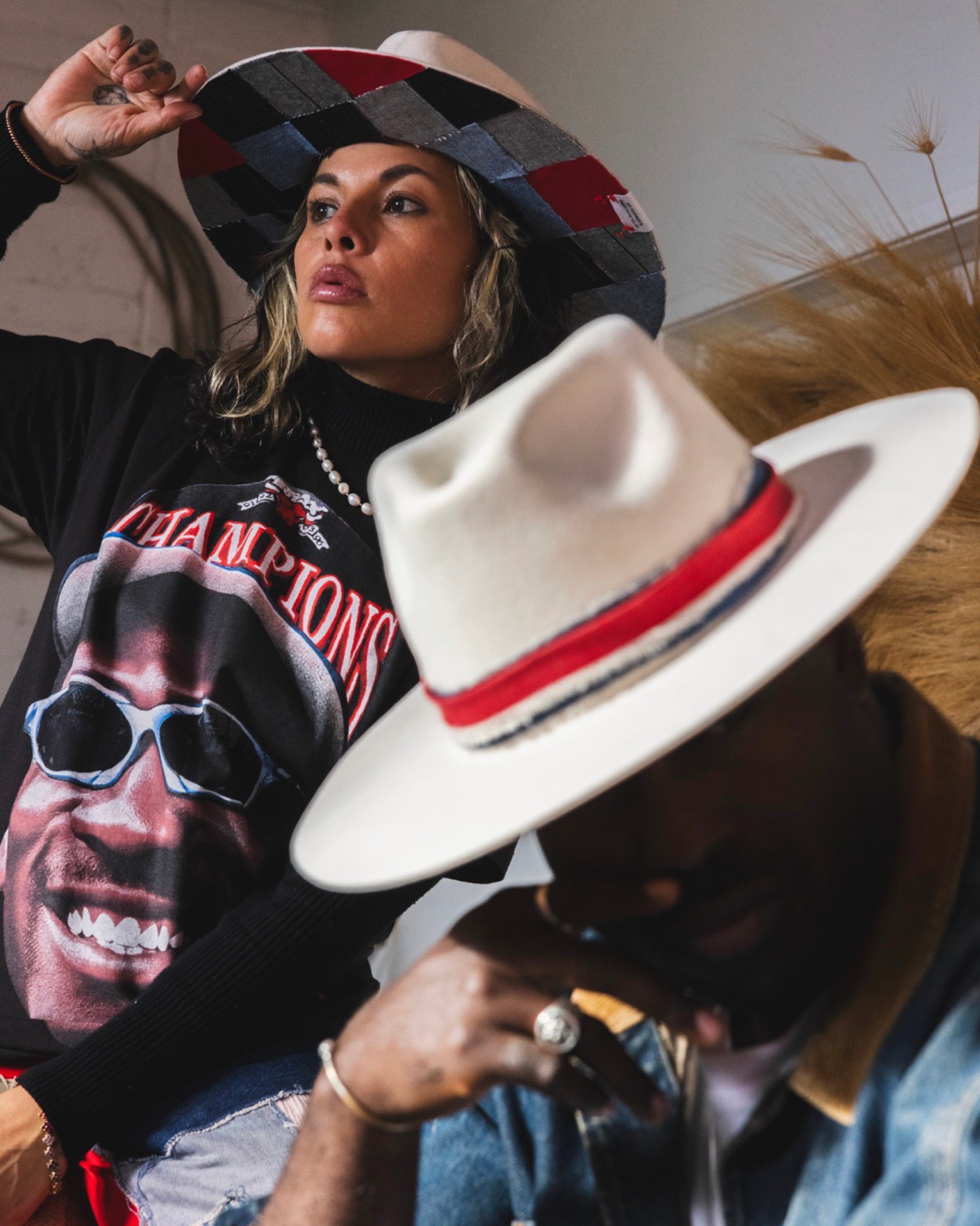 GREAT x Infatué by Fresh Sam Patchwork Rancher Hat - Ivory