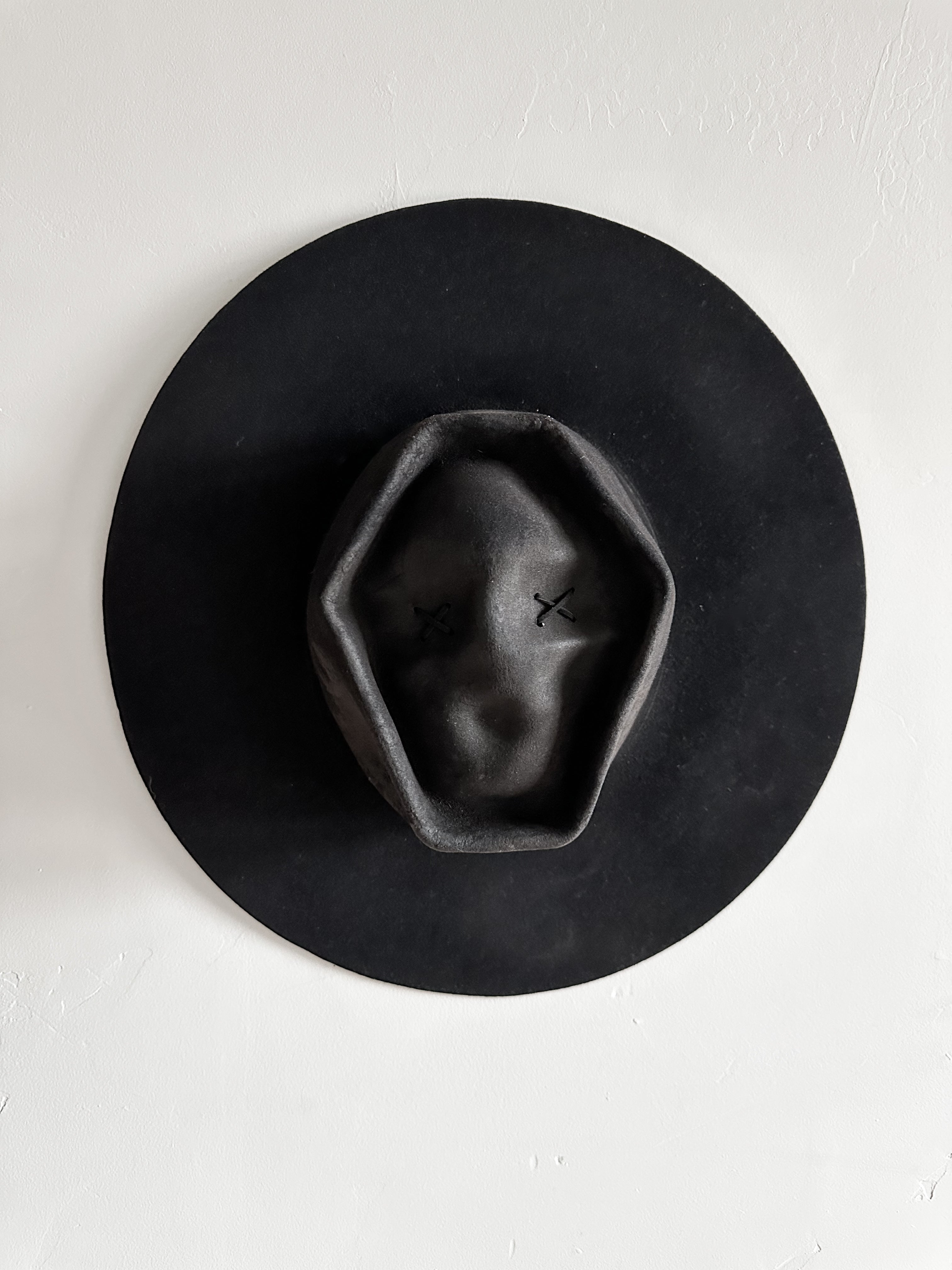 Brim Reaper Skull Wide Brim Hat - Soot Black