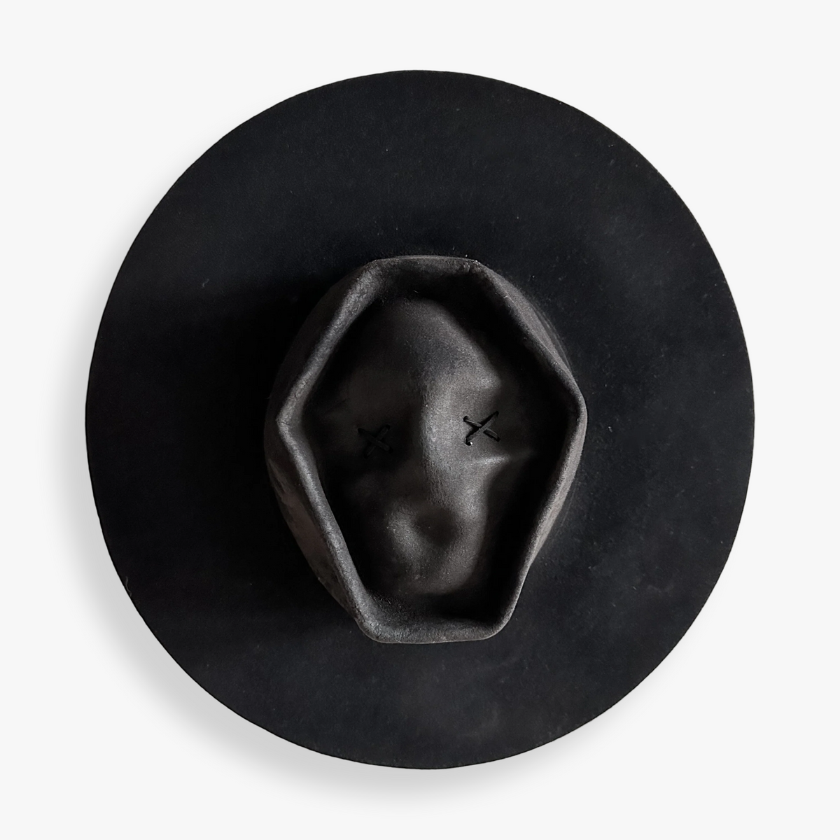 Brim Reaper Skull Wide Brim Hat - Soot Black
