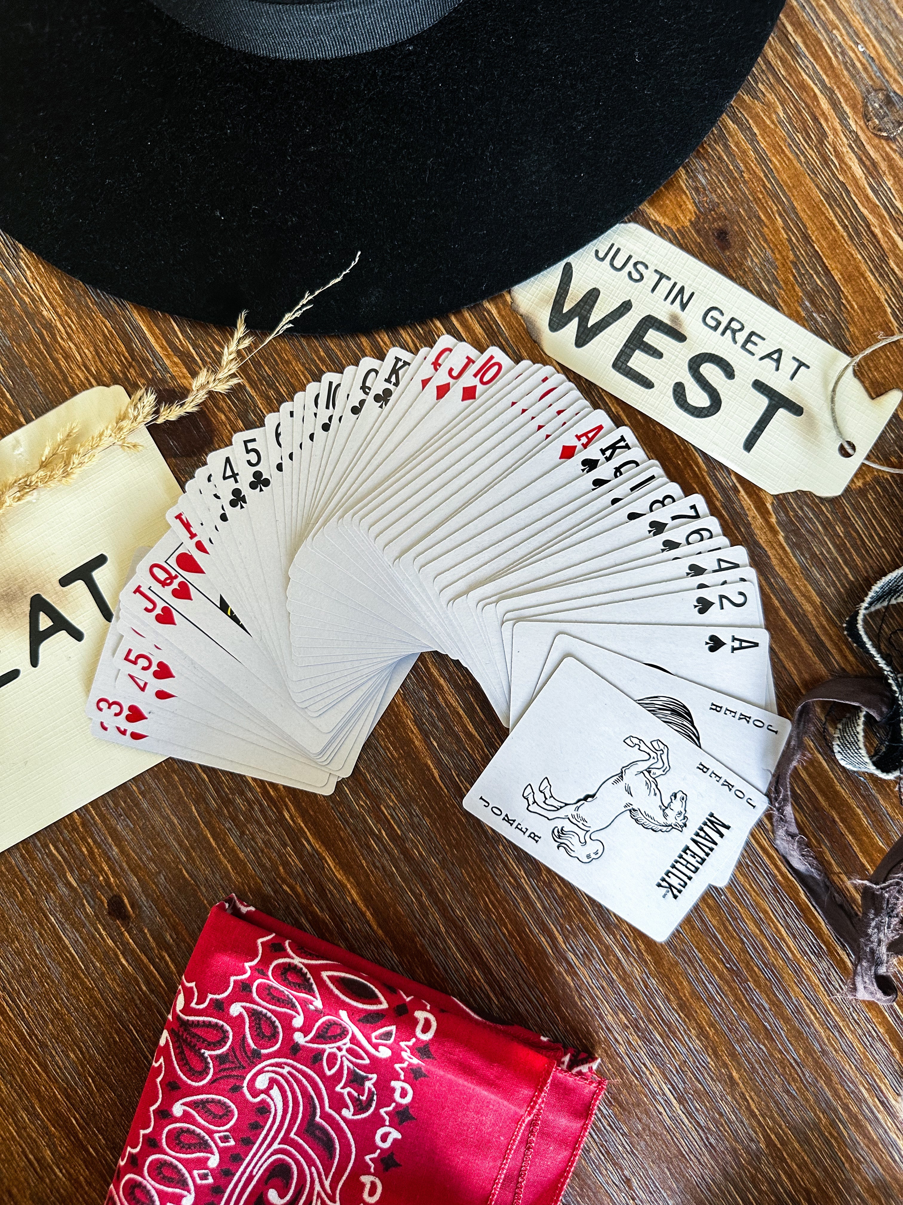 Burned Playing Card Hat Accessory