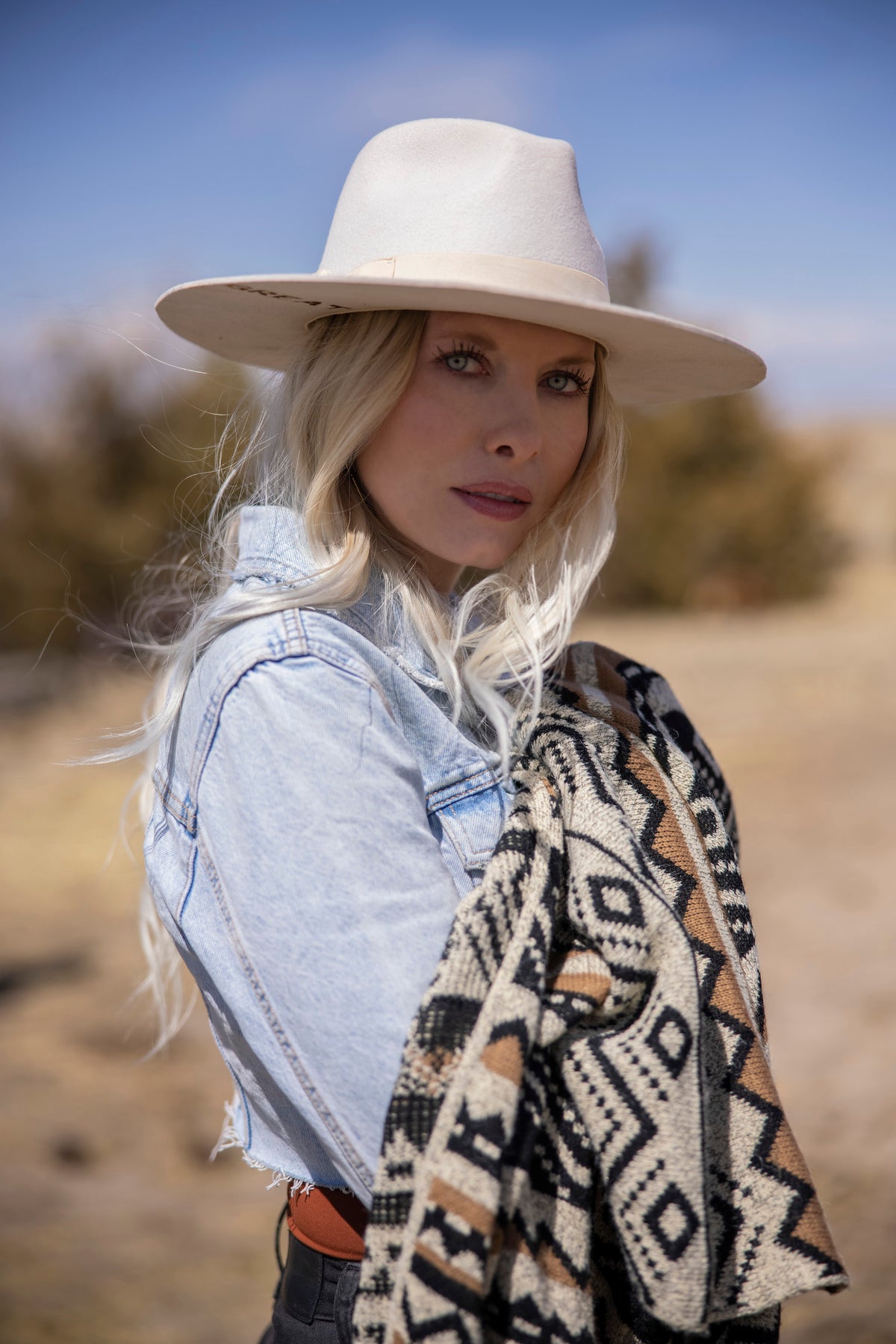 Wide Brim Rancher Hat - Ivory