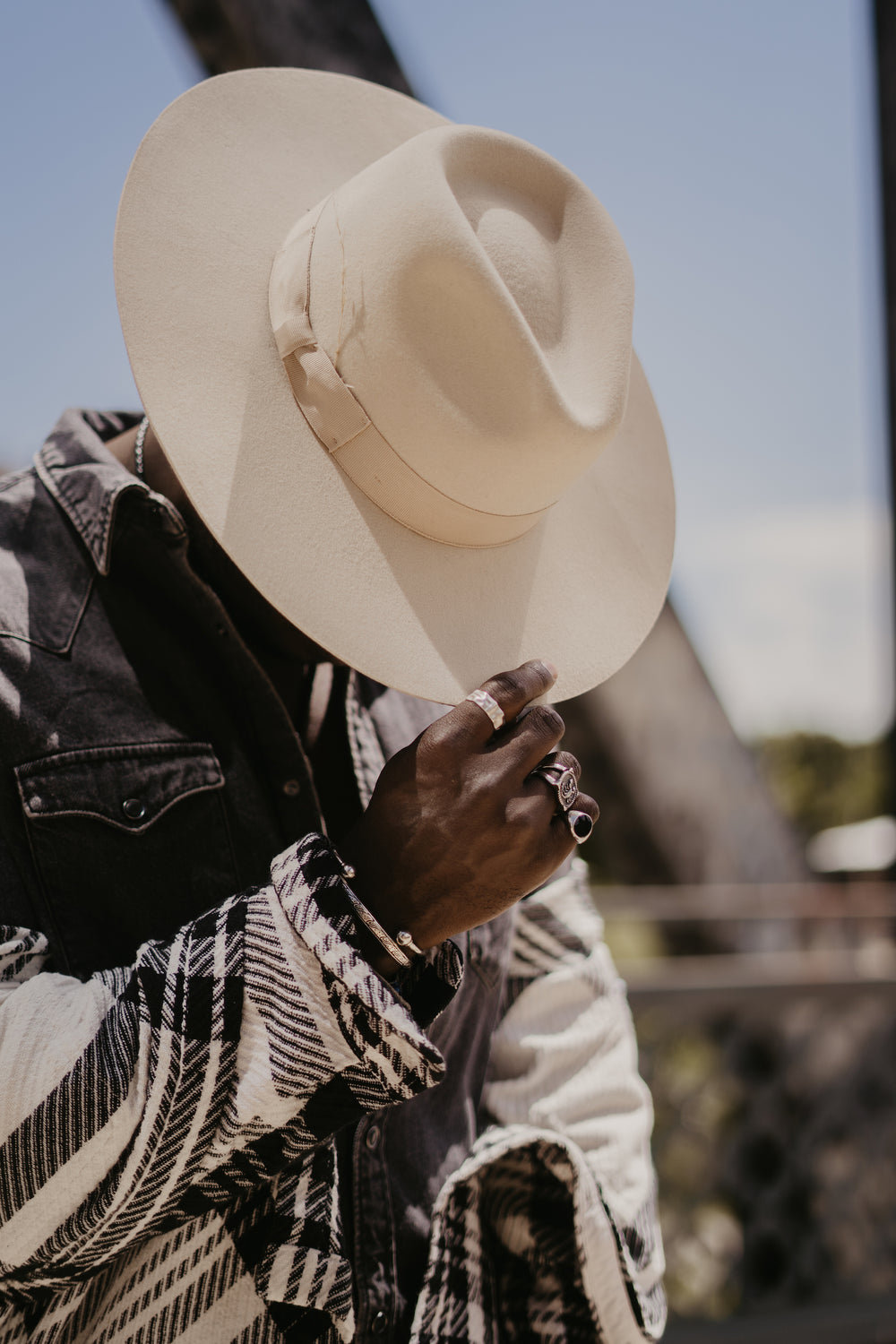Wide Brim Rancher Hat - Ivory